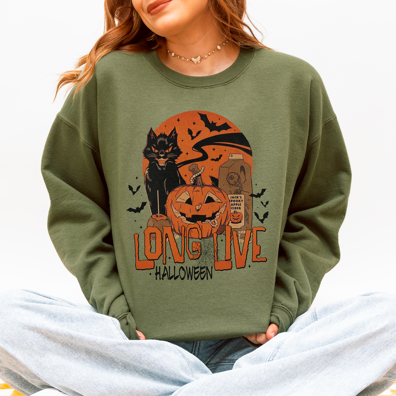 Long Live Halloween Retro Classic Vintage Graphic Cozy Fleece Limited Edition Sweatshirt