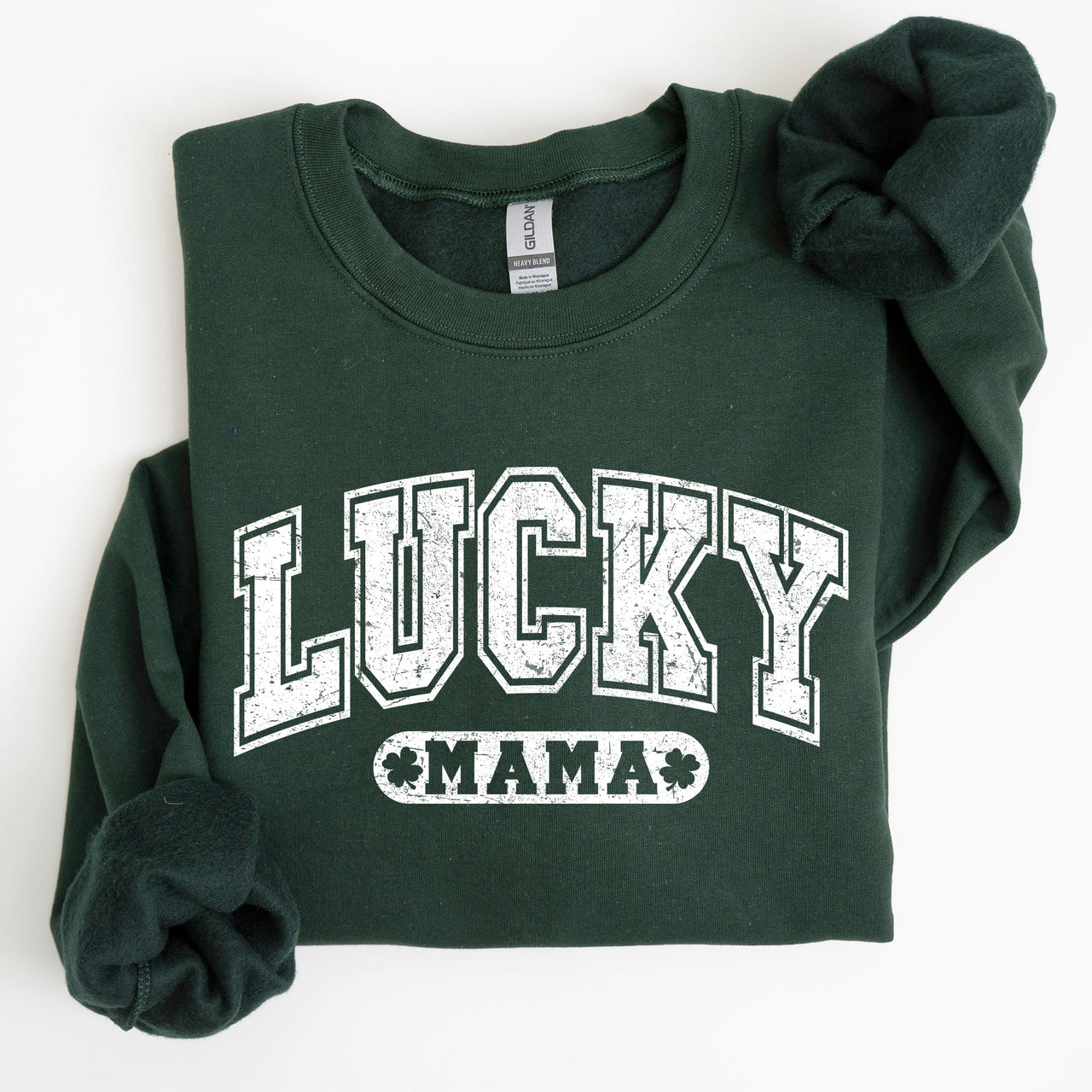 Lucky Mama Retro St Patrick's Day Irish Luck Graphic Vintage Cozy Festive Sweatshirt