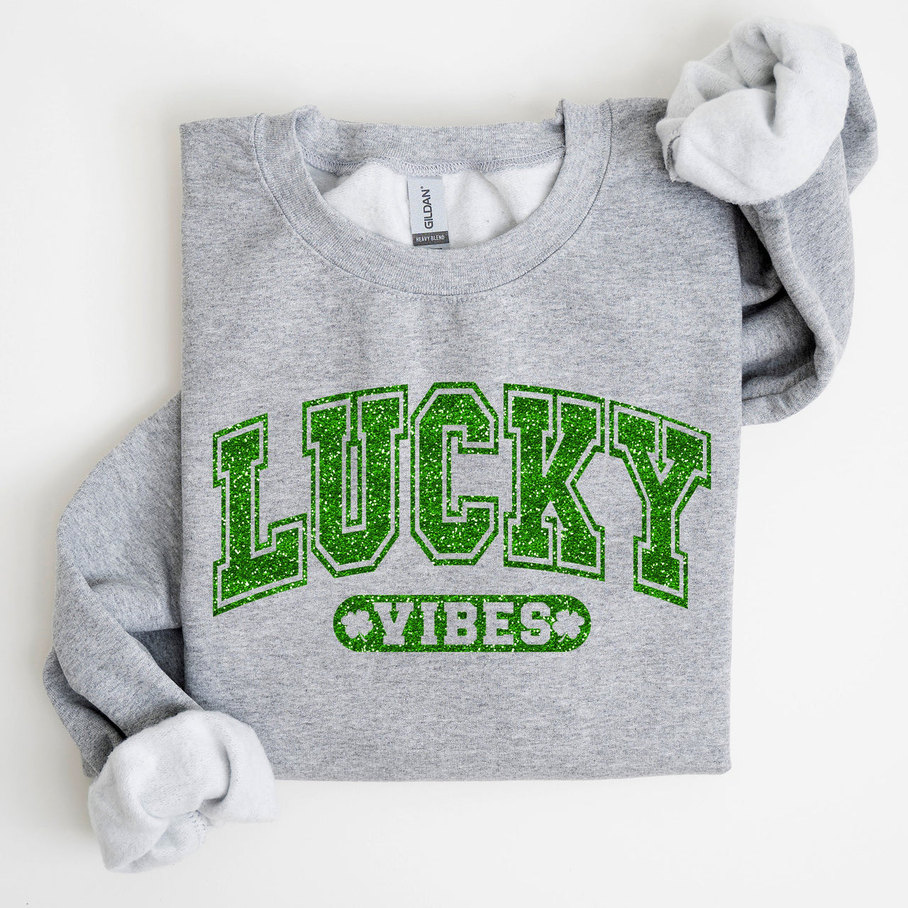 Lucky Vibes St Patrick's Day Retro Vintage Festive Irish Celebration Graphic Sweatshirt