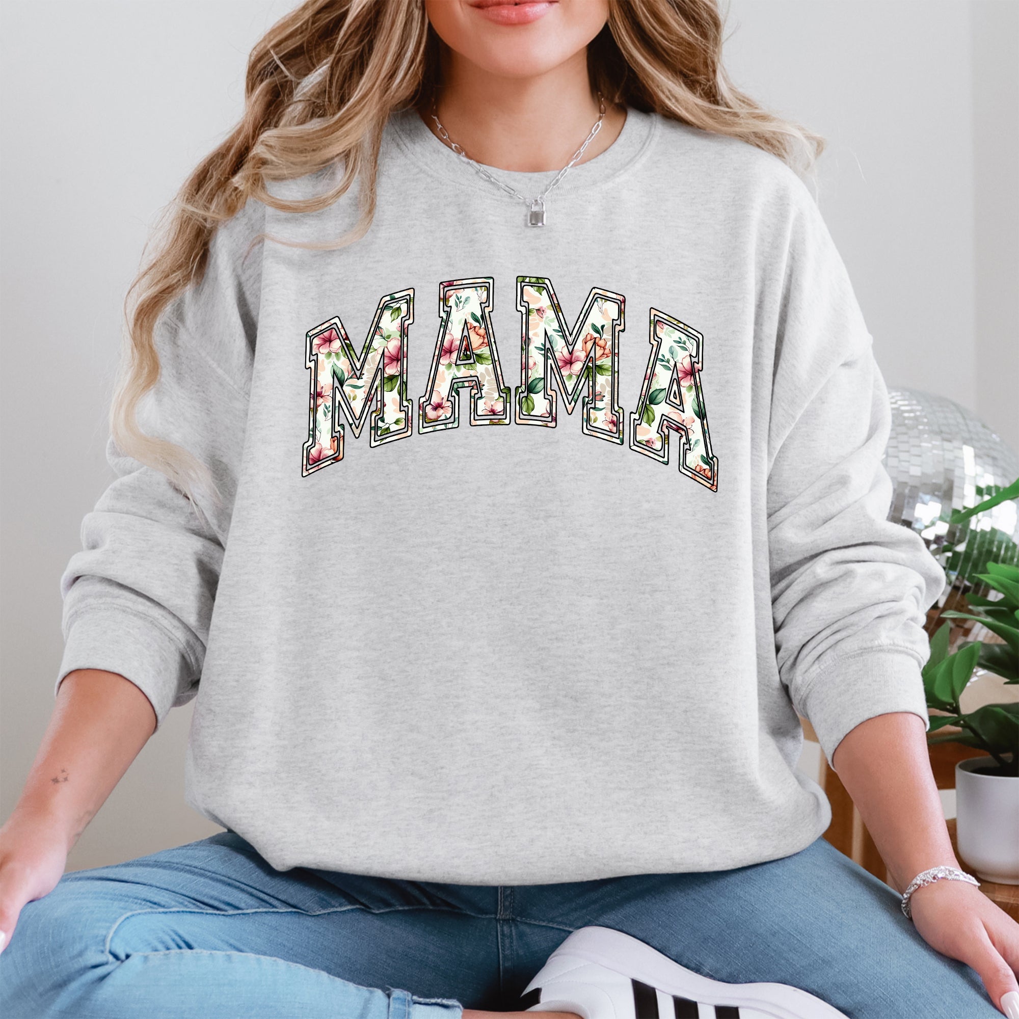 Mama Floral Chinoiserie Coquette Varsity Mother's Day Limited Edition Sweatshirt