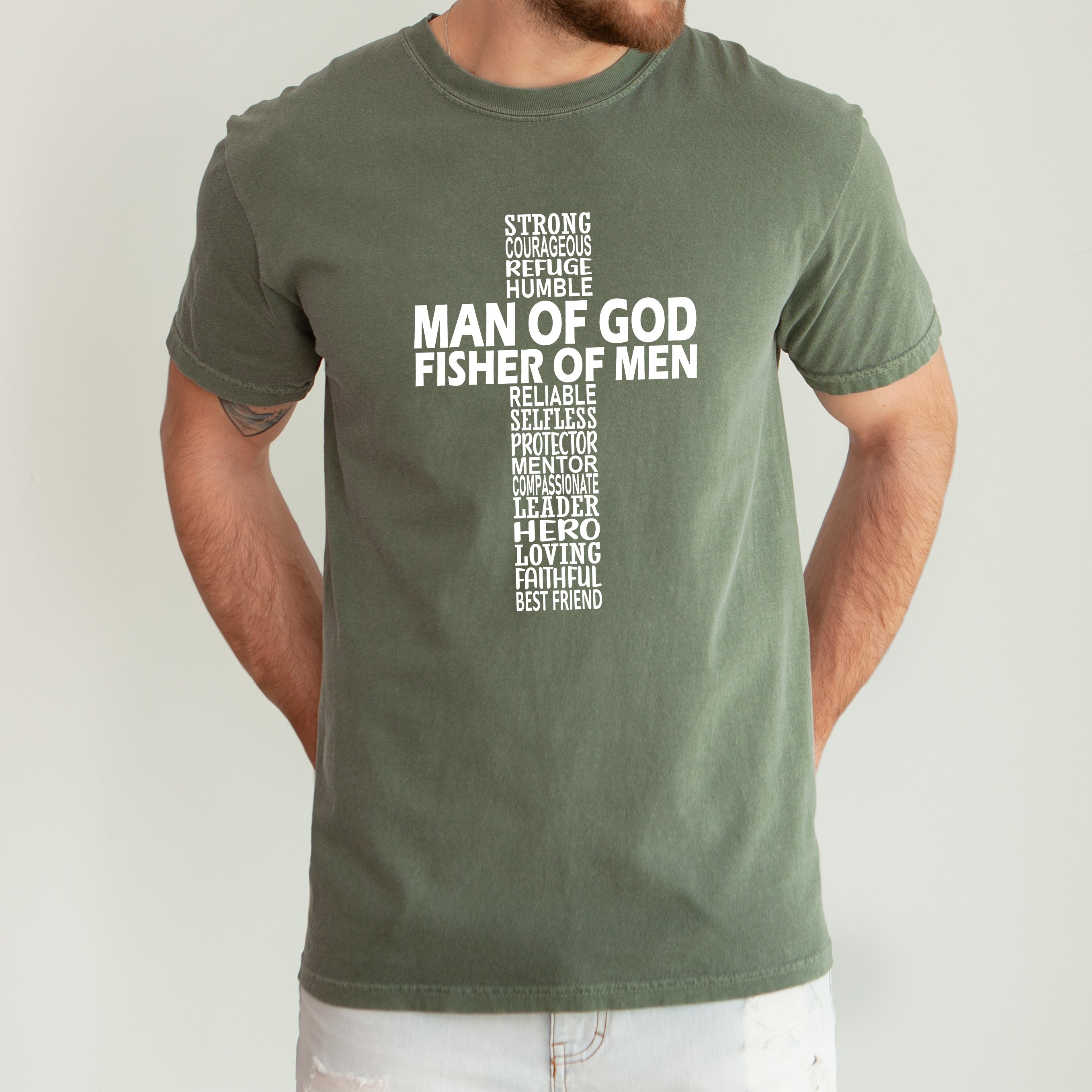 Man Of God, Fisher Of Men, Gospel, Jesus, Christian Faith Graphic Comfort Colors Tee