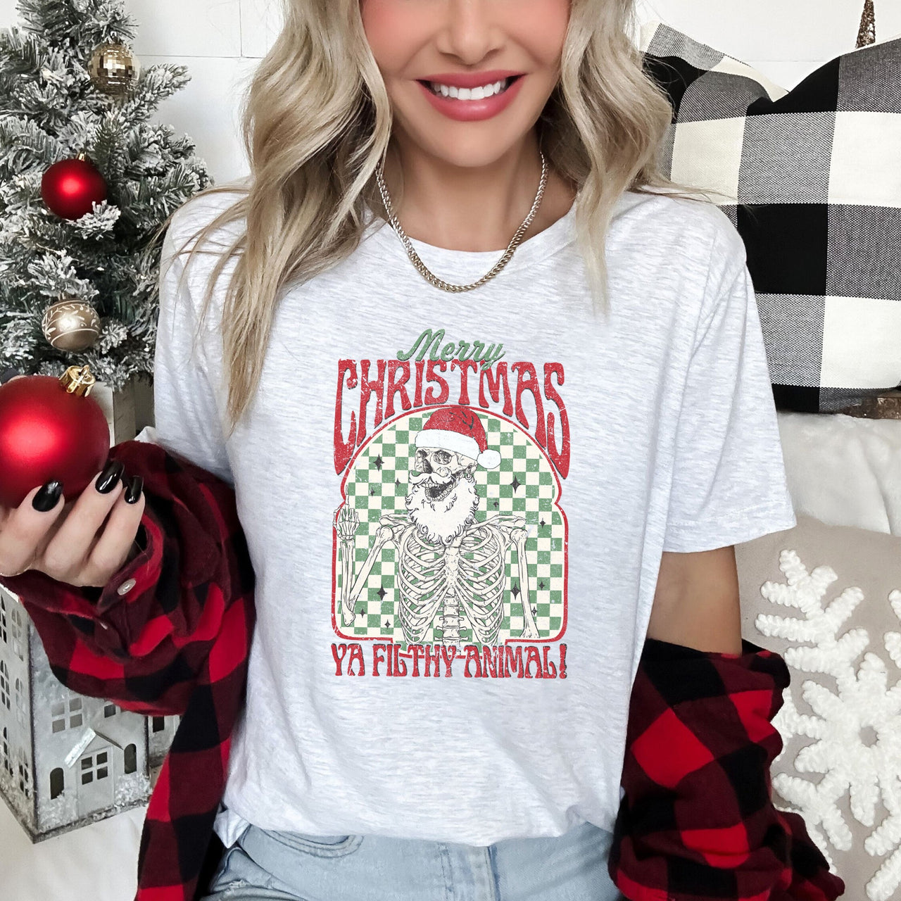 Merry Christmas Ya Filthy Animal Home Alone Santa Retro Style Classic Graphic Tee