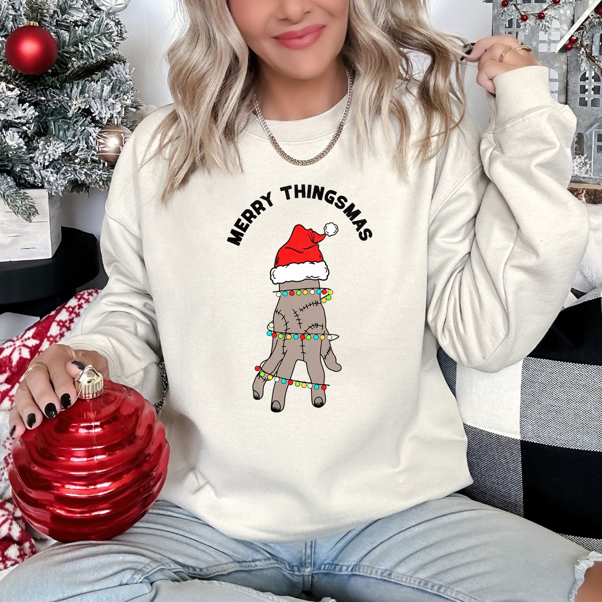 Merry Thingsmas, Wednesday Christmas Celebration Holiday Season Edition Sweatshirt