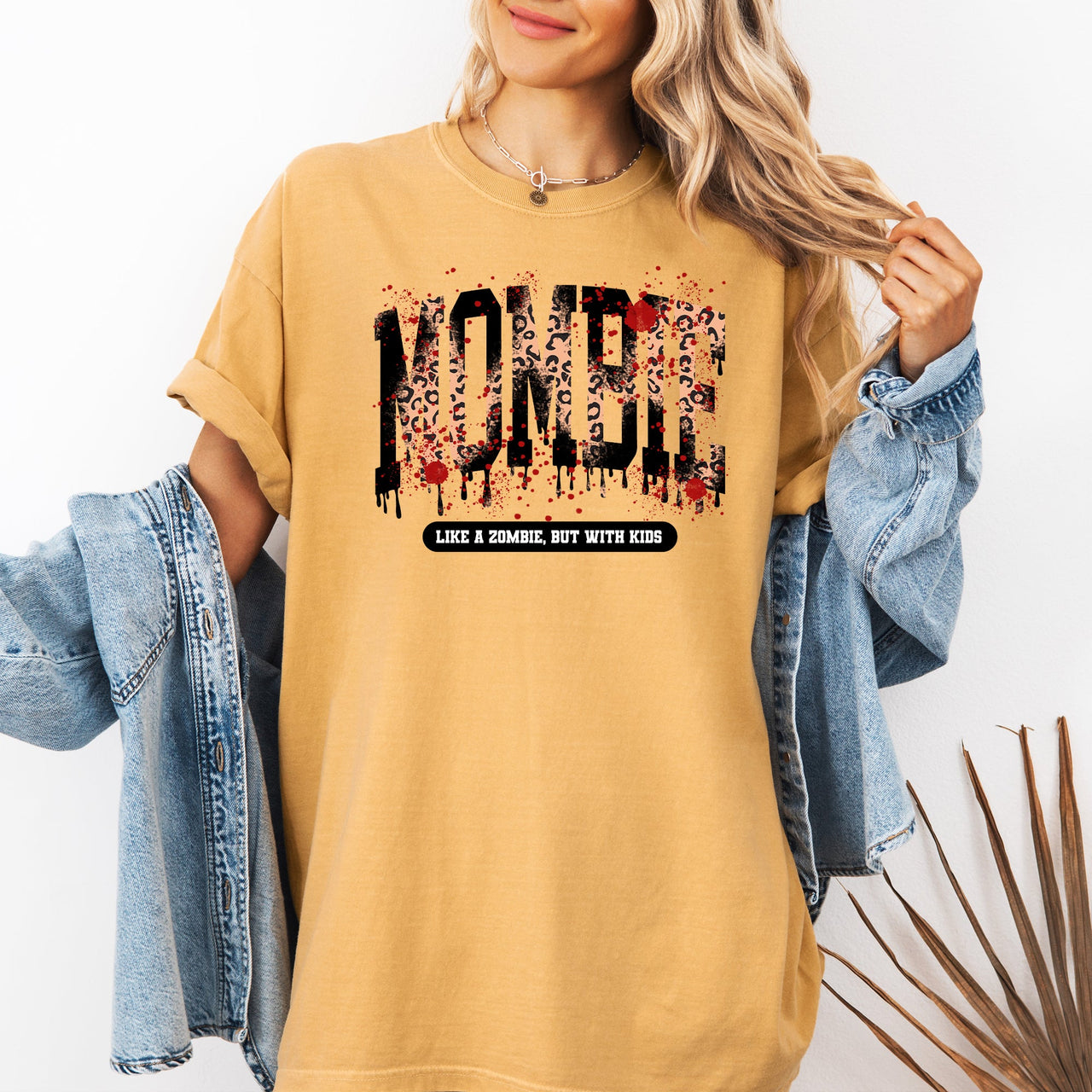 Mombie Like A Zombie But With Kids Halloween Witch Spooky Mom Life Comfort Colors Tee