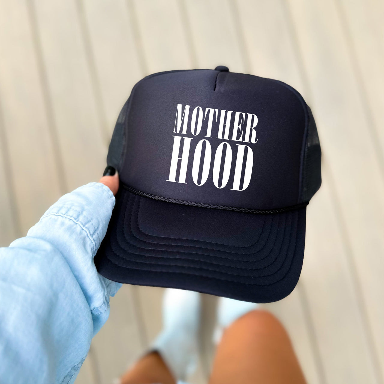Mother Hood Sassy Funny Graphic Statement About Modern Motherhood Bold Humor Trucker Hat