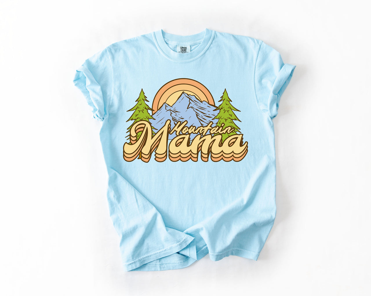 Mountain Mama Adventure Boat Lake Life Camping Outdoor Nature Travel Comfort Colors Tee