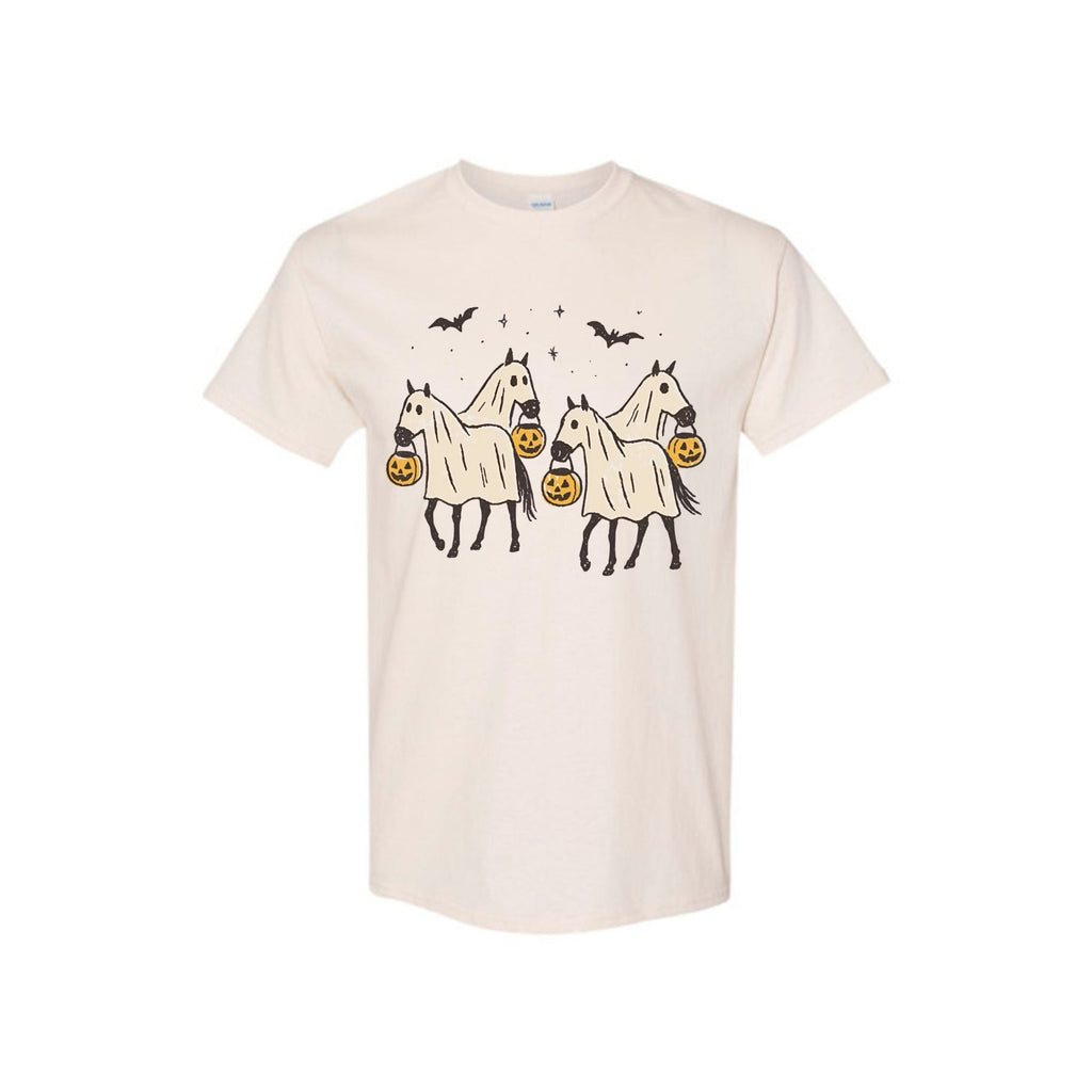 "Night-Mare" Unisex Tee - Creepy Horse Print, Dark Humor Cotton Shirt