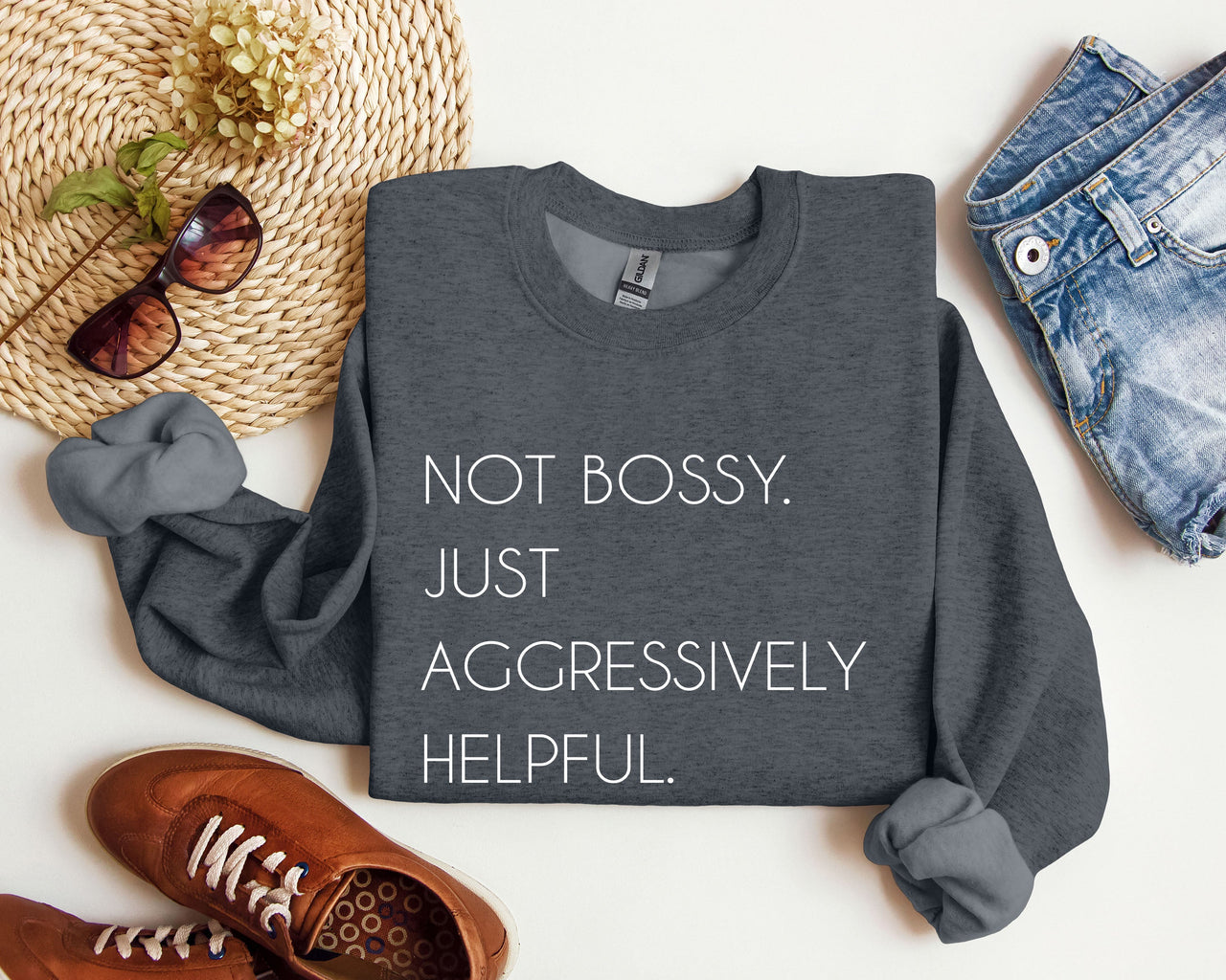 Not Bossy Funny Sarcastic College Humor Whimsical Academic Attitude Campus Life Student Humor Sweatshirt
