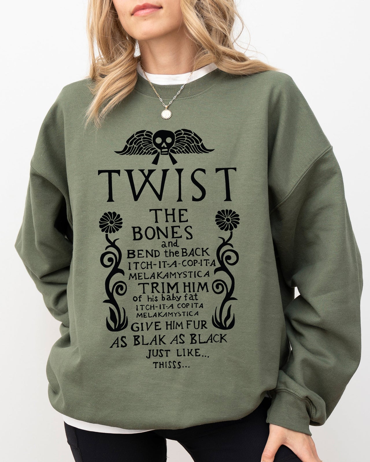 Twist The Bones Skeleton Spooky Ghost Witch Meme Halloween Costume Haunted Sweatshirt