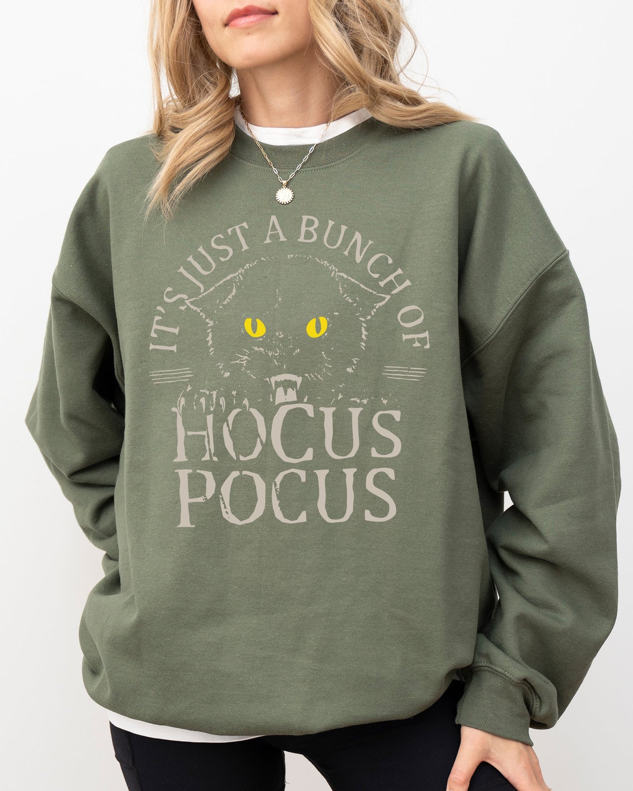 Bunch Of Hocus Pocus Cat Witch Aesthetic Spooky Meme Halloween Costume Sweatshirt