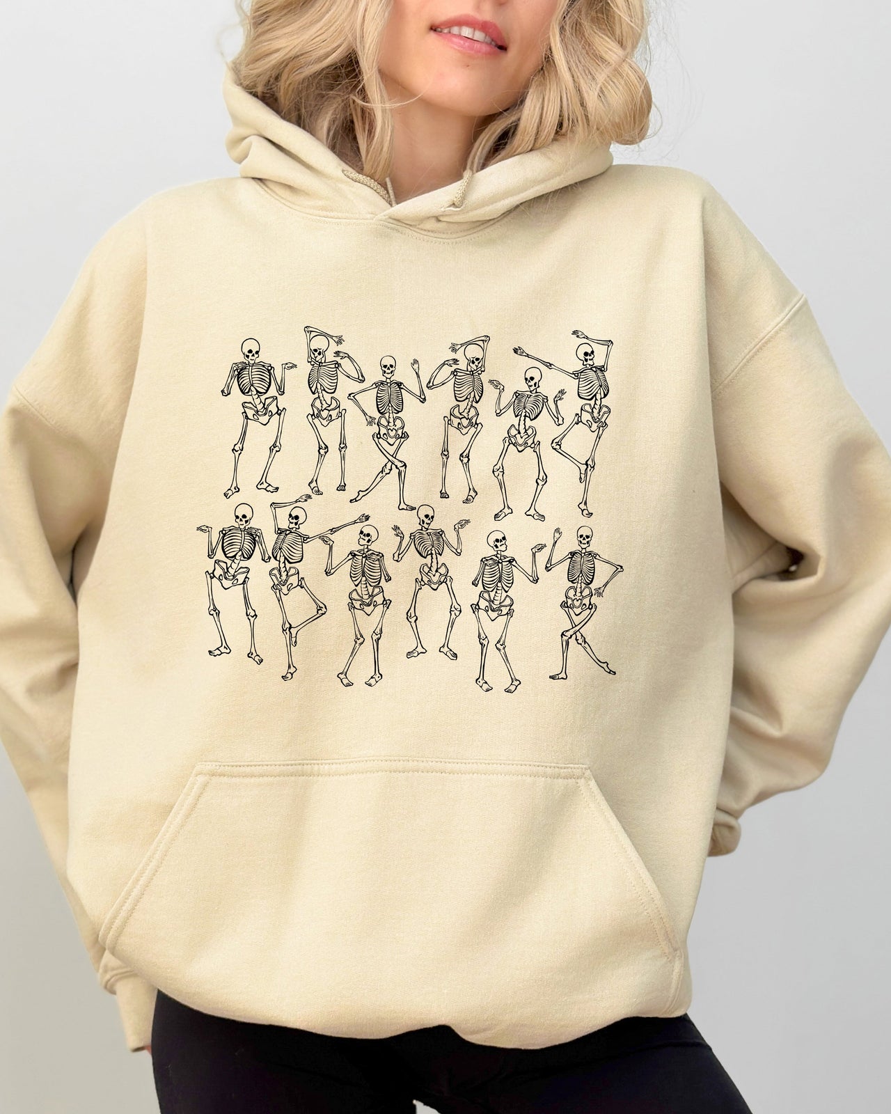 Dancing Skeletons Witch Skull Halloween Spooky Meme Costume Aesthetic Vibe Hoodie