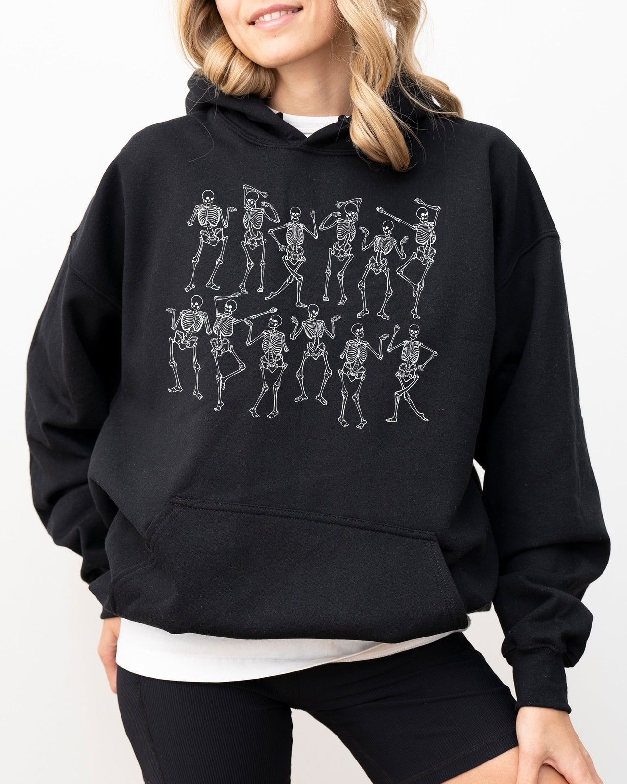 Dancing Skeletons Witch Skull Halloween Spooky Meme Costume Aesthetic Vibe Hoodie