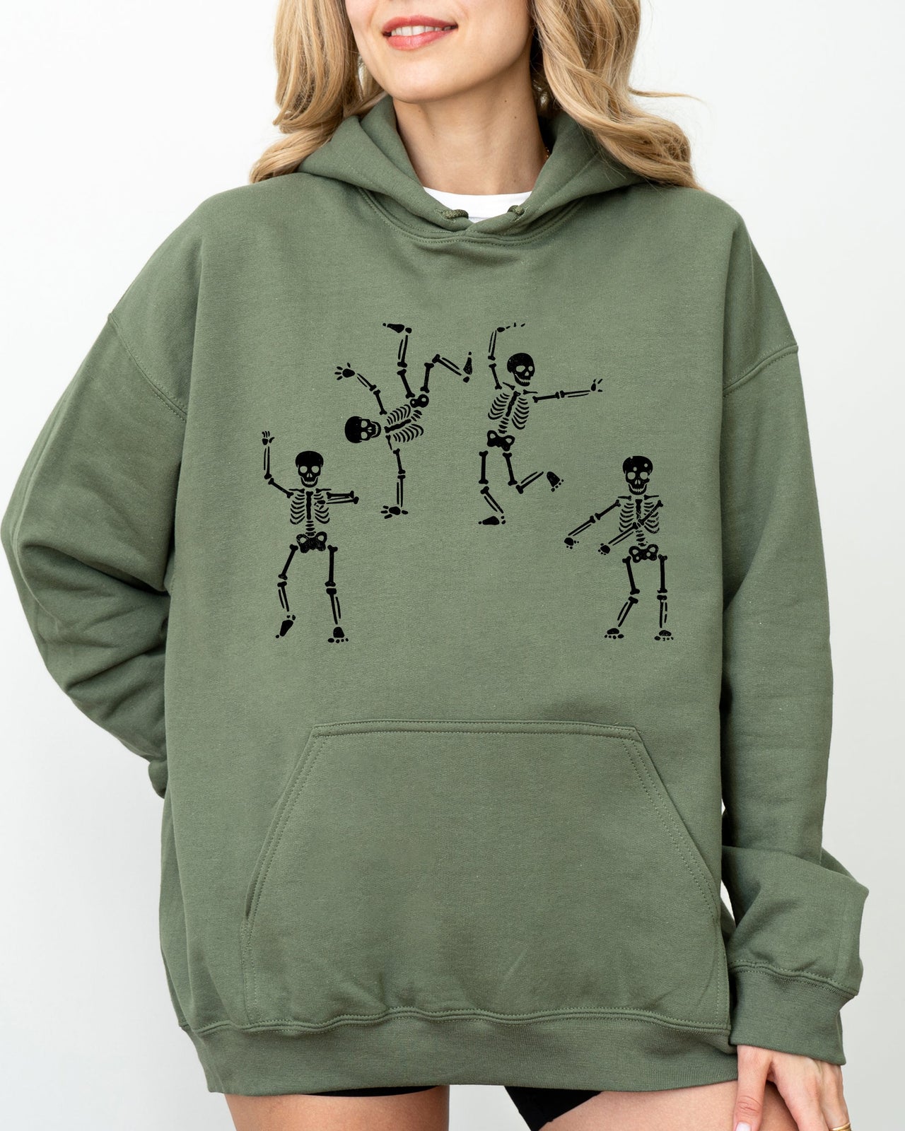 Limited Edition Dancing Skeletons Witch Skull Halloween Meme Spooky Costume Artwork Hoodie