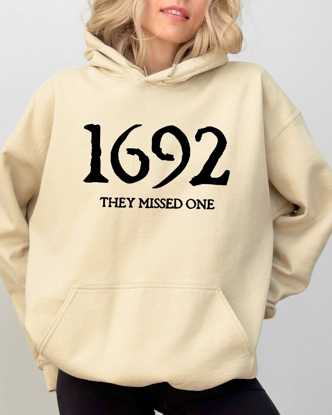 1692 They Missed One Skeleton Ghost Witch Skull Spooky Aesthetic Halloween Meme Hoodie