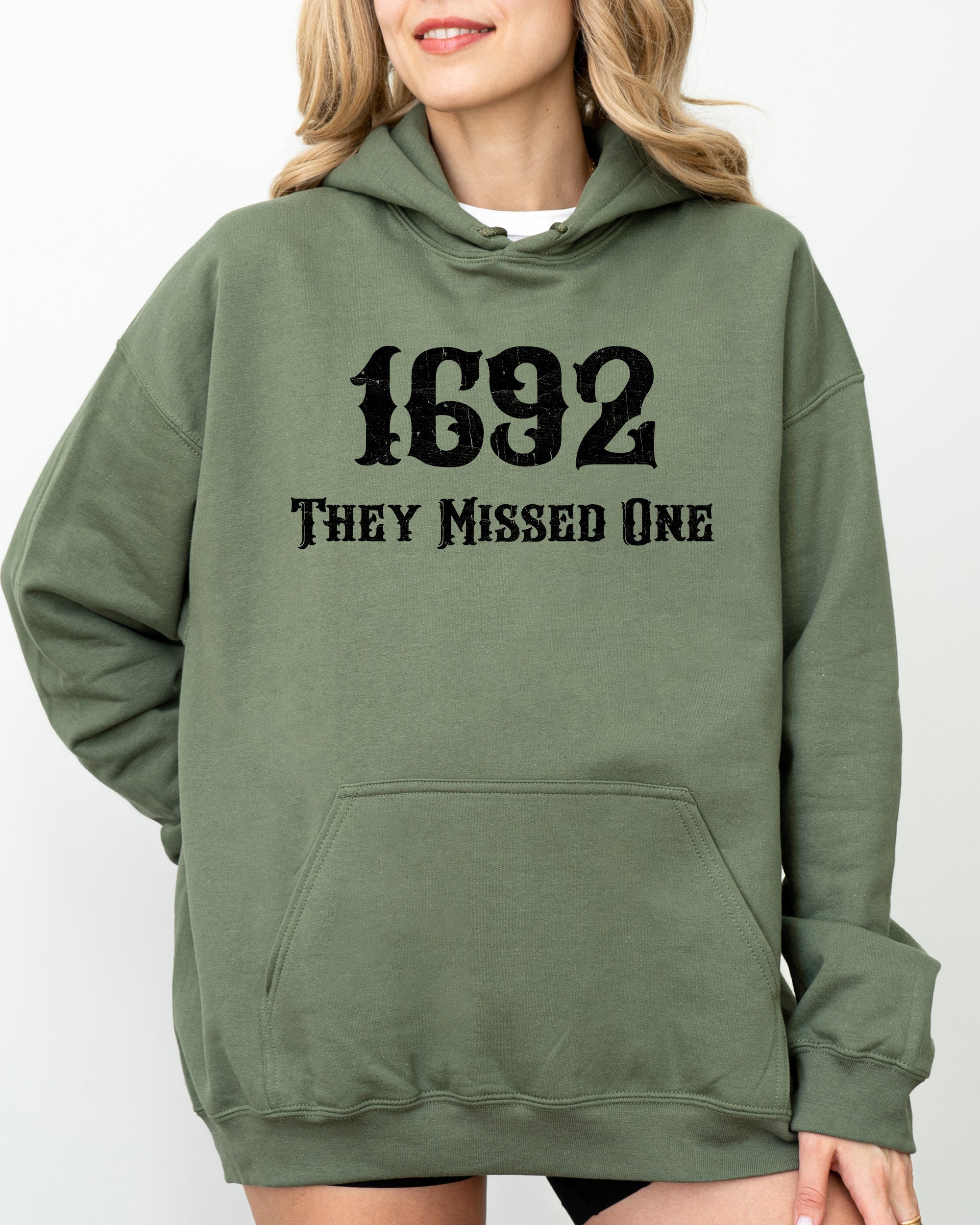 They Missed One, 1692 Skeleton Ghost Witch Skull Spooky Aesthetic Meme Halloween Costume Hoodie