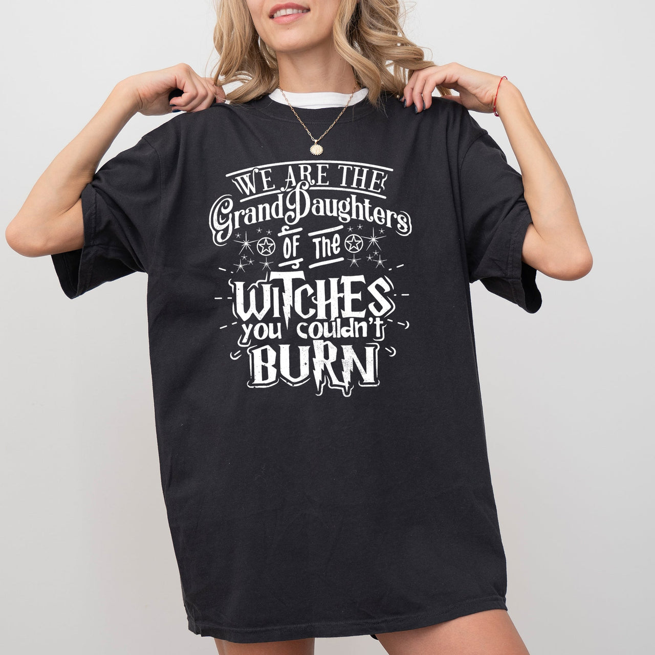 Granddaughters Of The Witches Skeleton Witch Skull Spooky Aesthetic Meme Halloween Costume Comfort Colors Tee