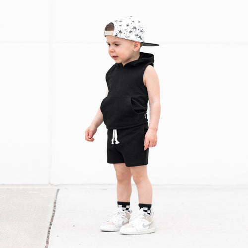 BAMBOO JOGGER SHORTS- Midnight Black