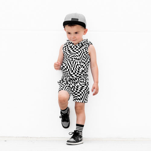 BAMBOO JOGGER SHORTS- Black Dizzy Check
