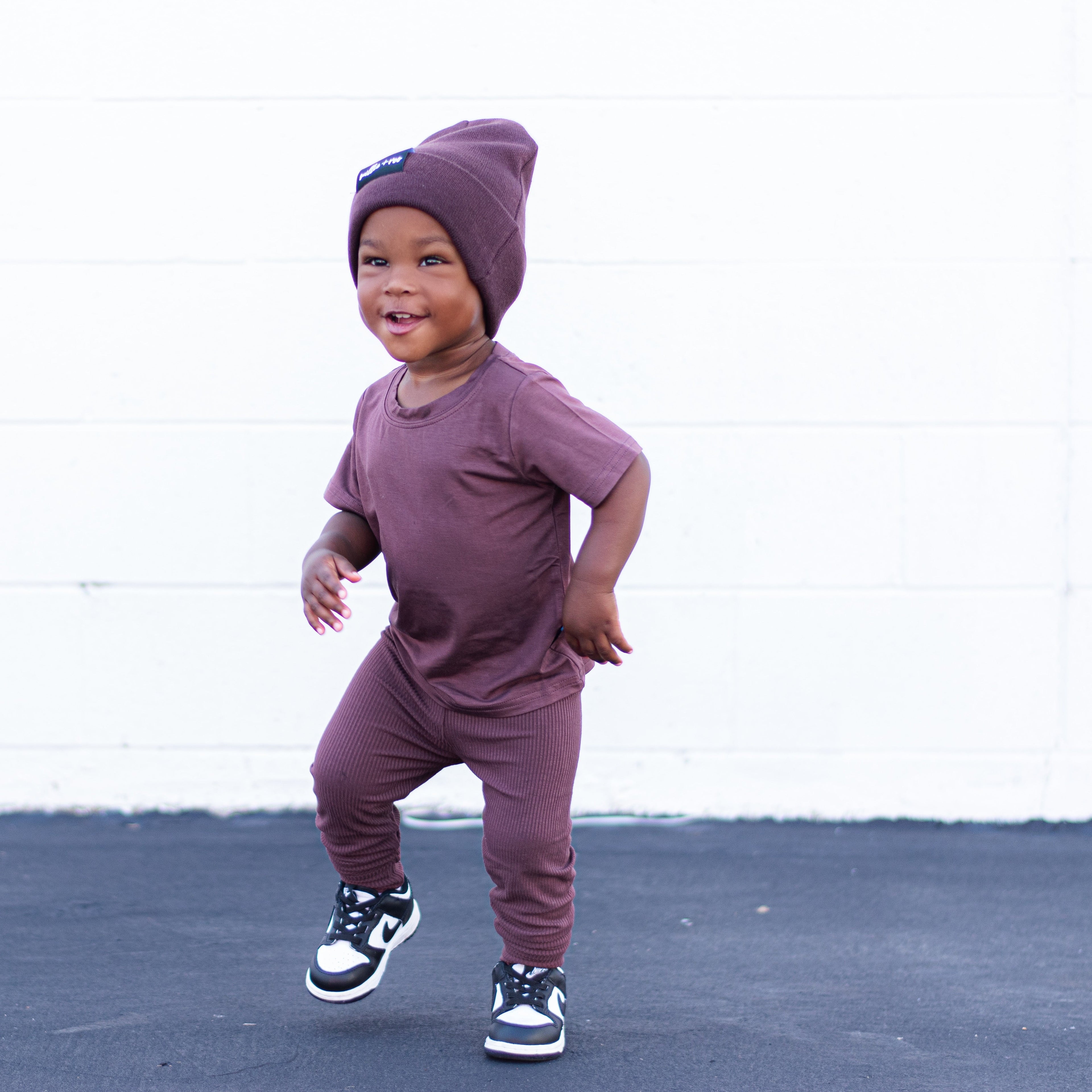 BAMBOO RIB LEGGINGS- Black Cherry
