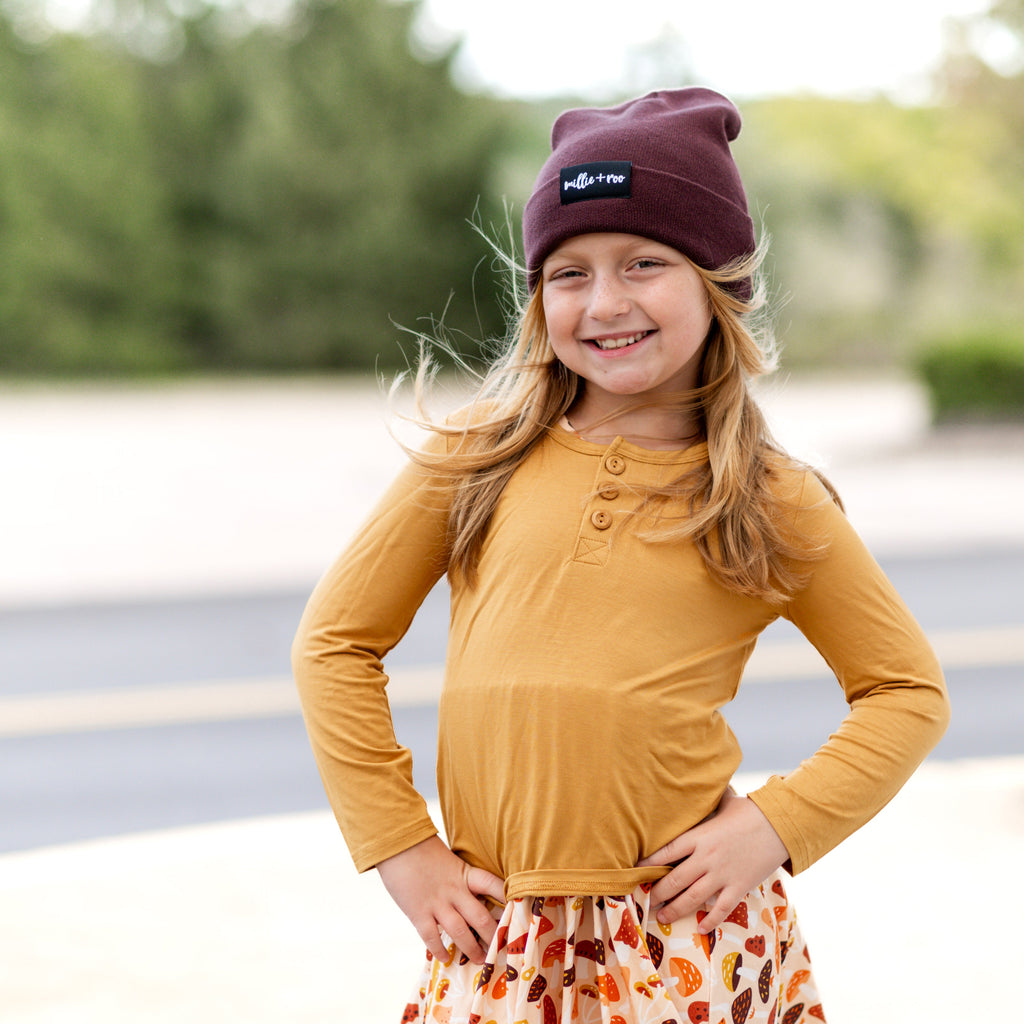 HENLEY LONG SLEEVE- Honey Mustard