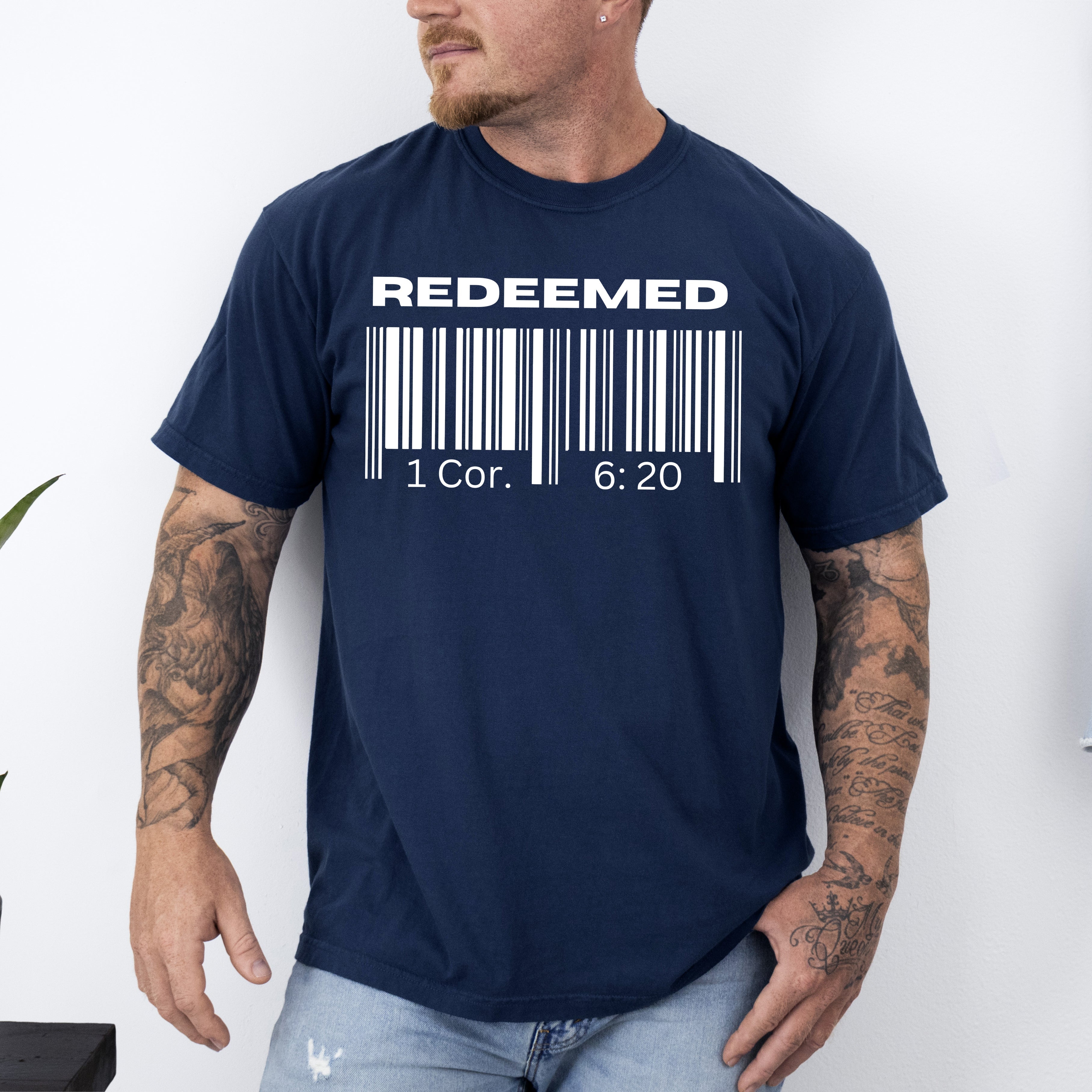 Redeemed Faith In Jesus Gospel Christian Worship Religious Message Comfort Colors Tee