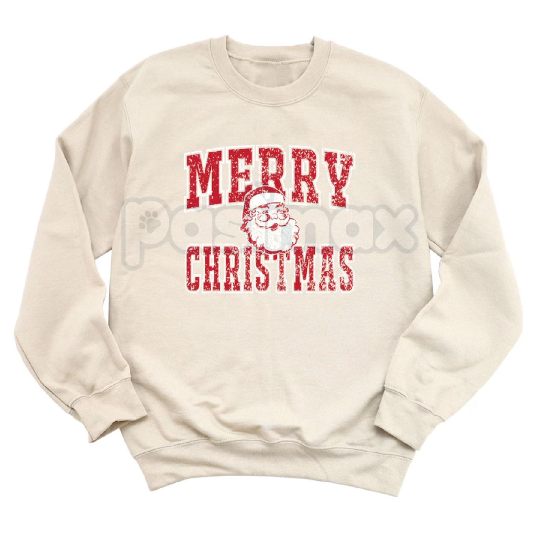 Retro Merry Christmas Santa Sweatshirt | Vintage Holiday Crewneck Jumper | Nostalgic Graphic Top