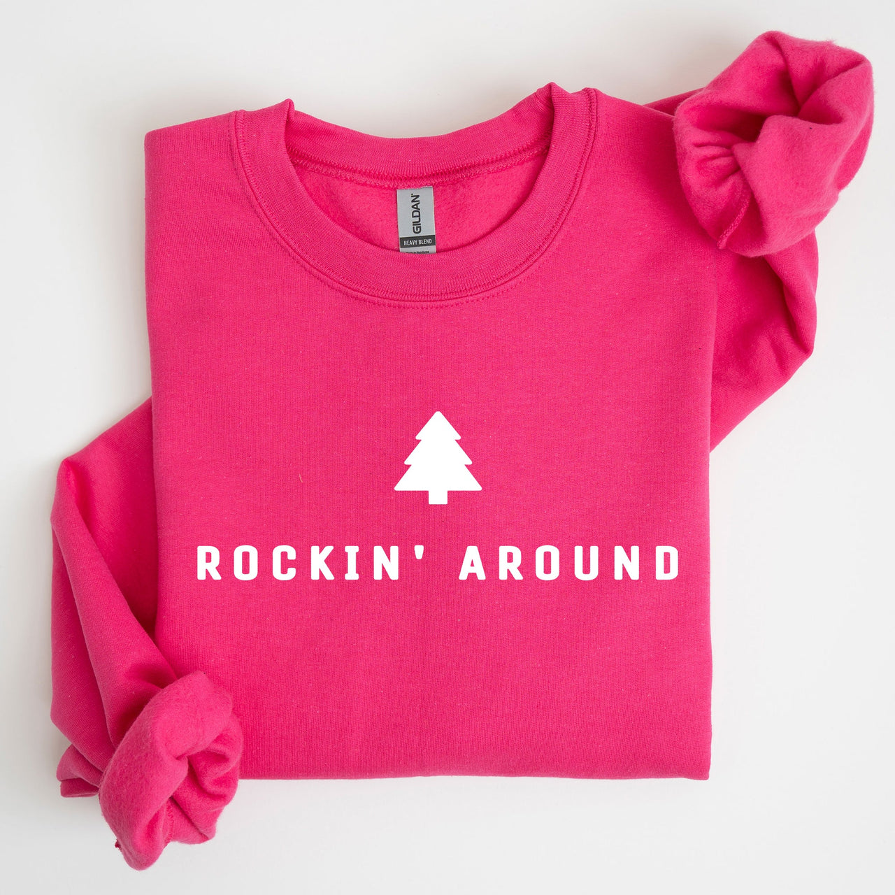 Rockin Around Minimalist Christmas Winter Santa Xmas Holiday Edition Cozy Sweatshirt