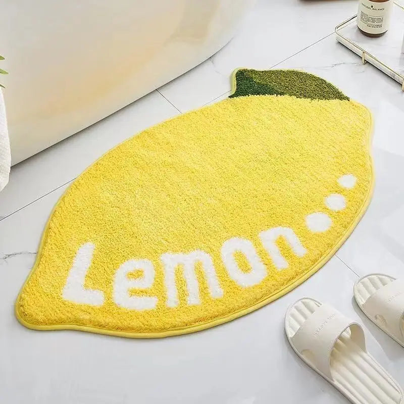 VIKAMA Little Fresh Fruit Special Imitation Cashmere Carpet Warm Machine Washable Bathroom Door Carpet Porch Mat Home Decor
