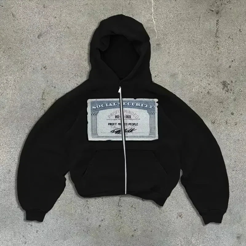 Korean Fashion Simple Gray Double Sided Oversized Zipper Hoodie Women Y2K New Harajuku Gothic Casual Joker Couple Sweatshirt