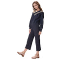 Women's Ribbed Crop Pants in Midnight