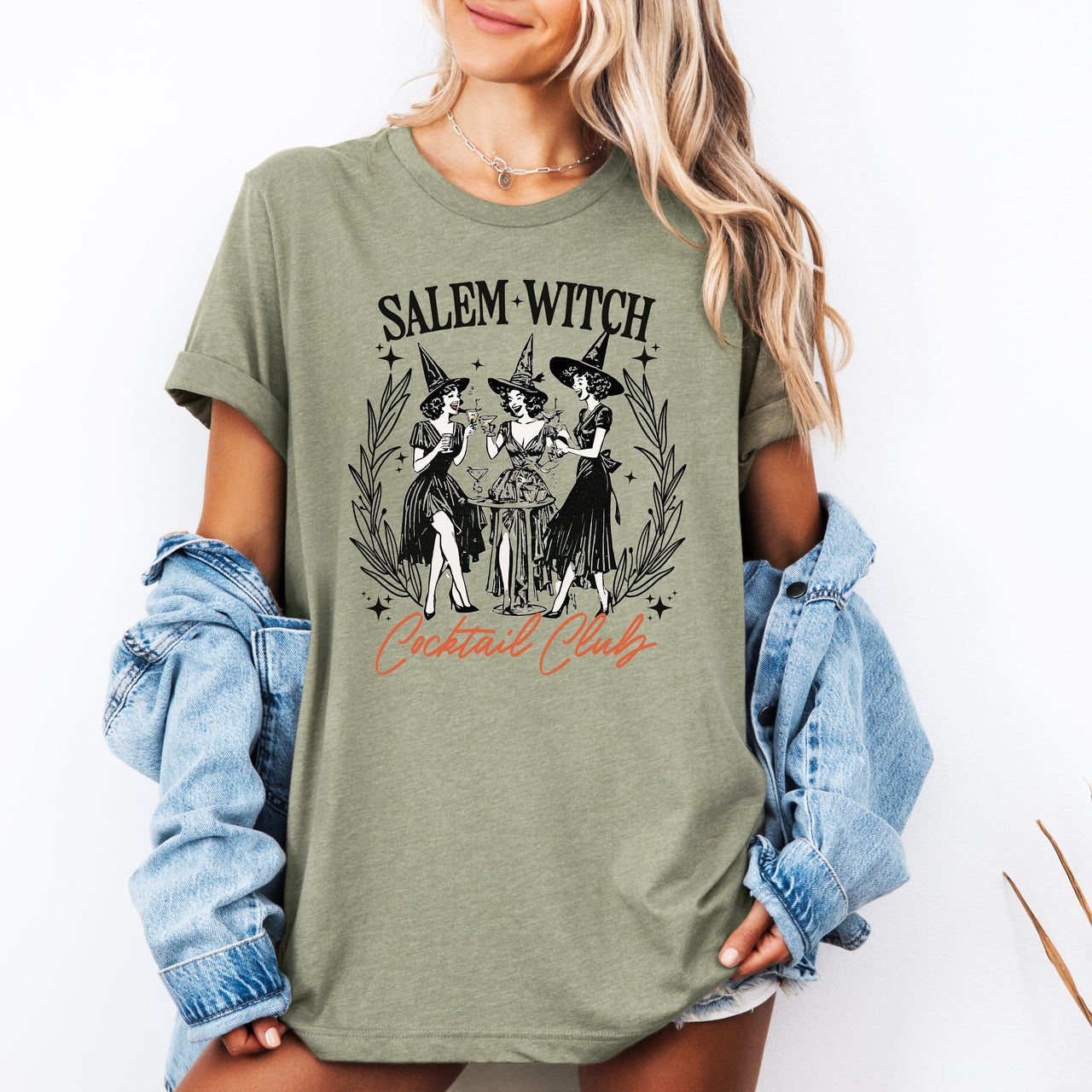 Salem Witch Cocktail Club Halloween Spooky Vintage Gothic Night Collectors Edition Limited Drop Graphic Tee