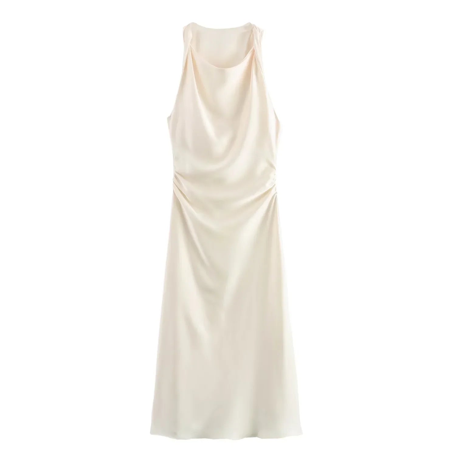 Satin Long Dresses for Women 2026 Summer Slip Midi Dress Woman Sexy Evening Party Dress Sleeveless Female Elegant Dresses