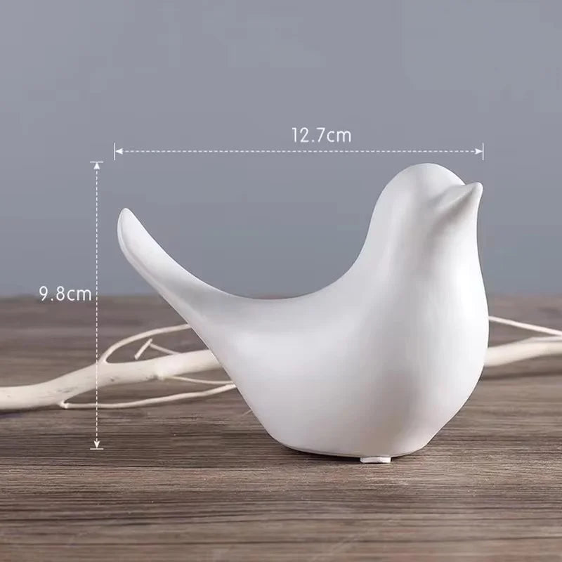 Modern Simple Luxury Golden Ceramic Bird Figurines Home Decoration Accessories Golden Bird Figures Decorative Wedding Ornaments