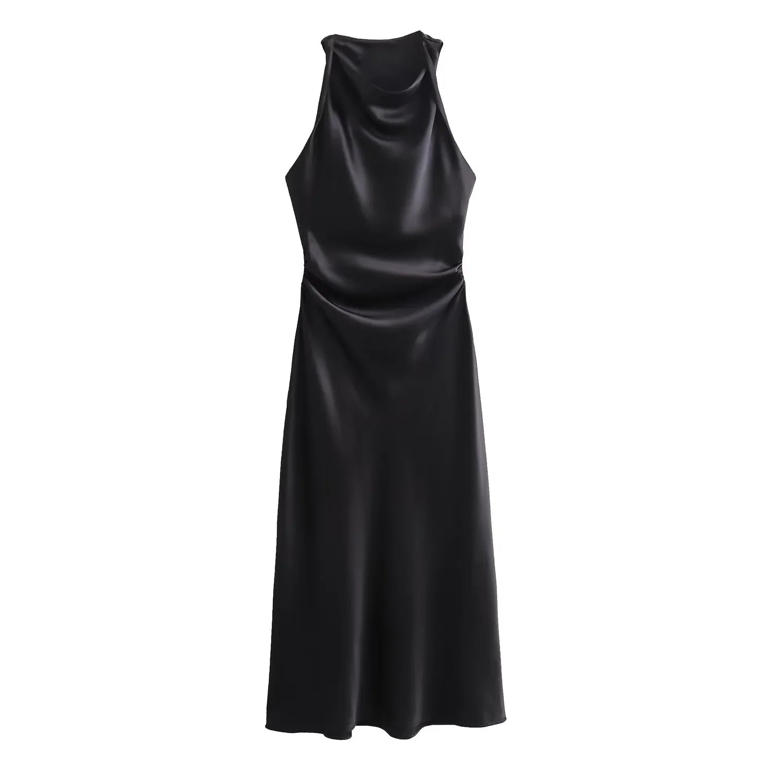 Satin Long Dresses for Women 2026 Summer Slip Midi Dress Woman Sexy Evening Party Dress Sleeveless Female Elegant Dresses
