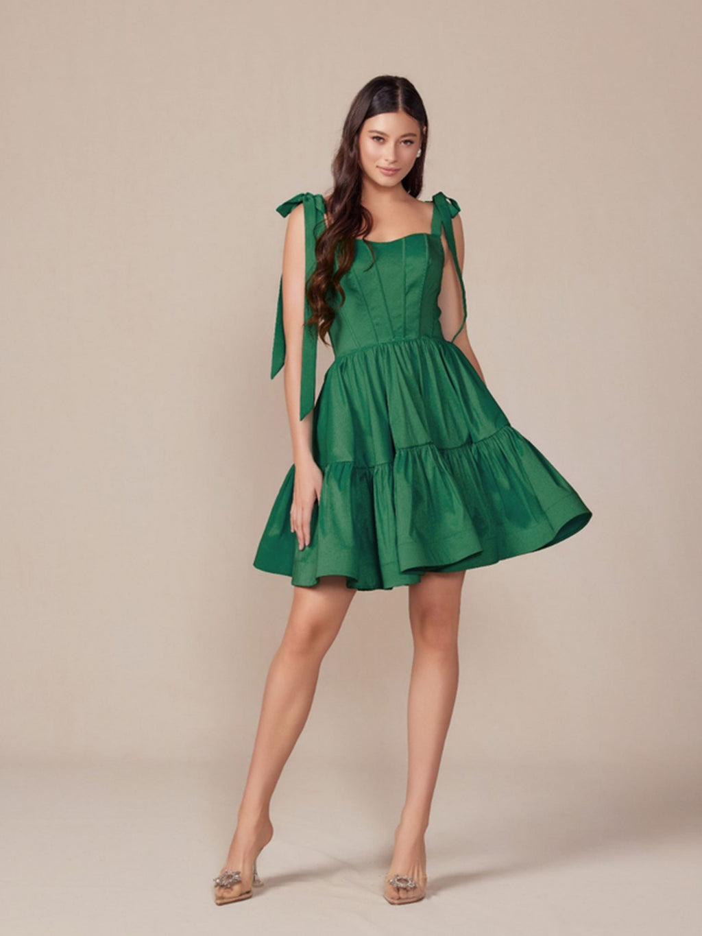Nox Anabel T869 Dress A-Line Semi Sweetheart Ribbon Straps