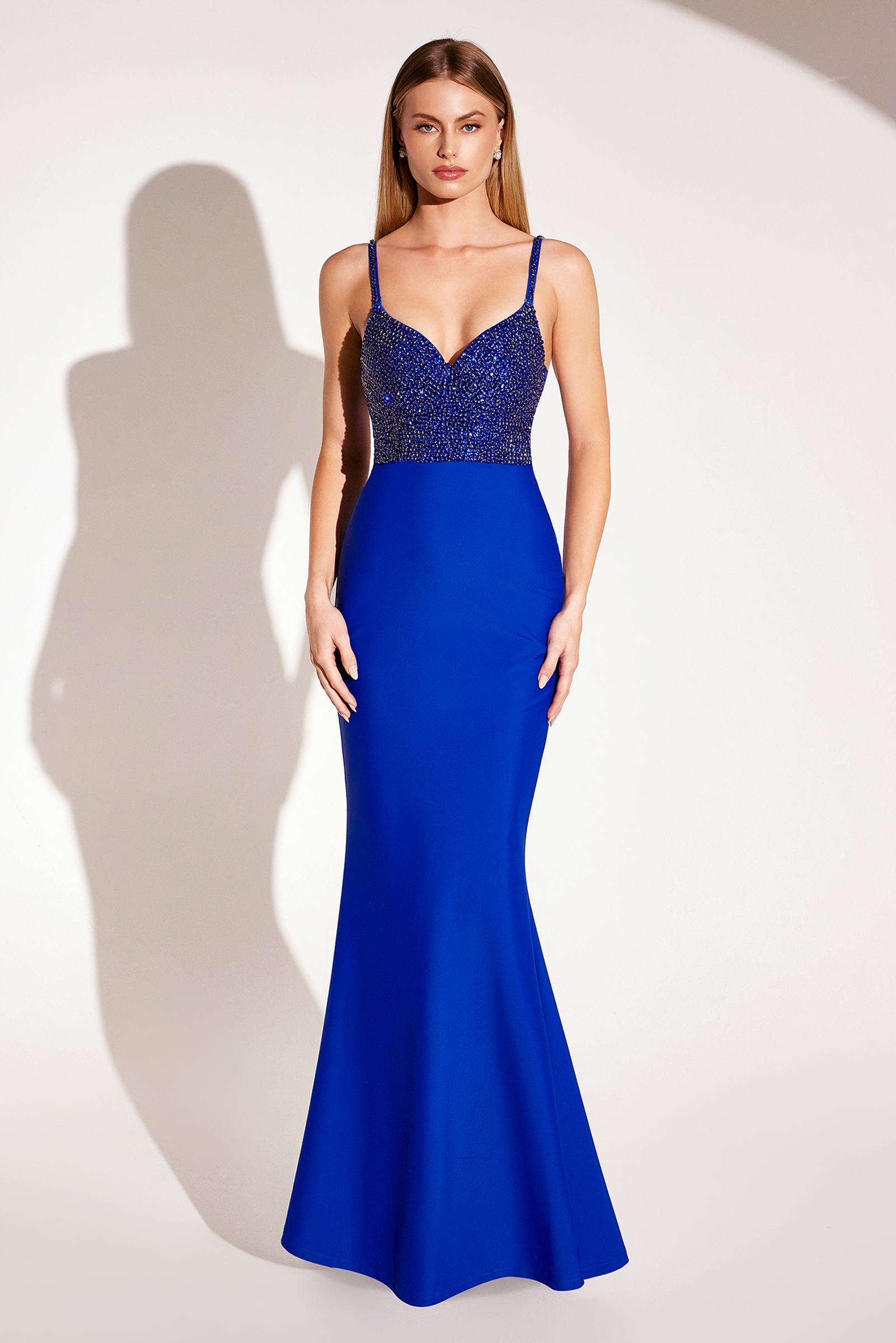 Ladivine Amoris T9002 Long Fitted Embellished Bodice Formal Gown