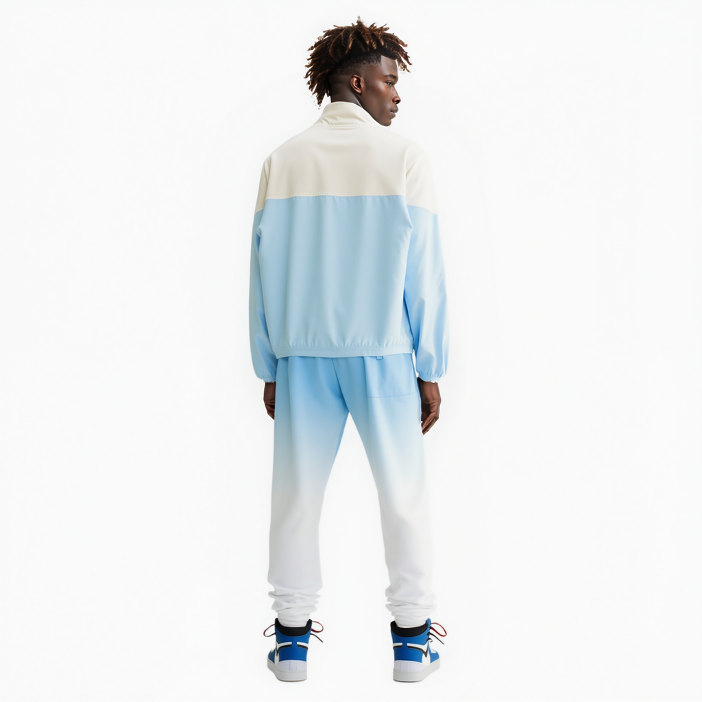 Blank State Men's Retro Swishy Track Jacket in Sky Blue