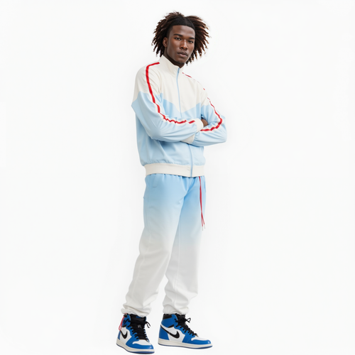 Blank State Men's Retro Swishy Track Jacket in Sky Blue