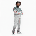Blank State Men's Retro Swishy Track Jacket in White/Grey