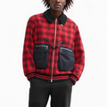 Konus Men's Sherpa Collar MA2 Jacket in Red