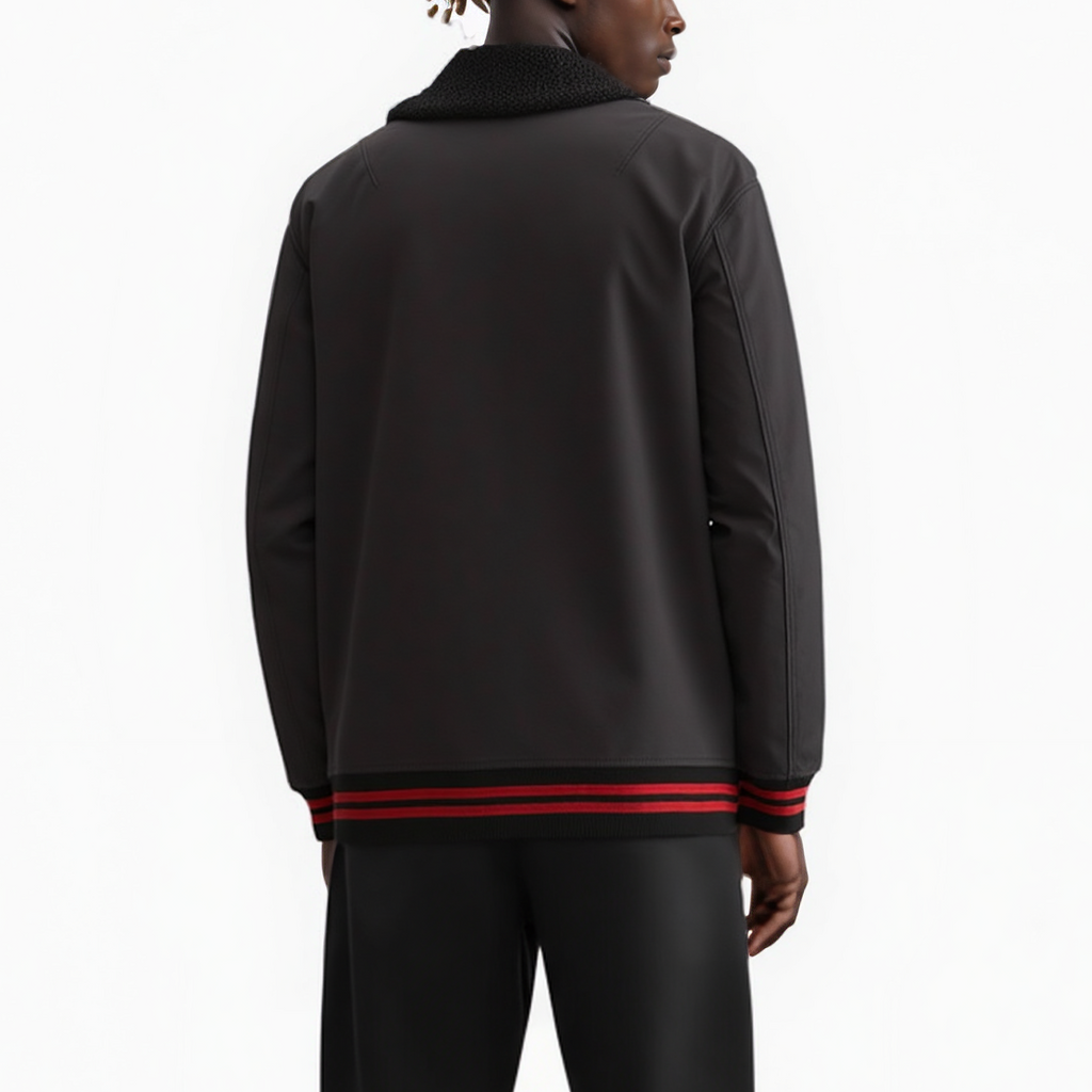 Konus Men's Sherpa Collar MA2 Jacket in Black