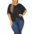 Bellatrix Plus Basic V-Neck Poncho Styled Tunic