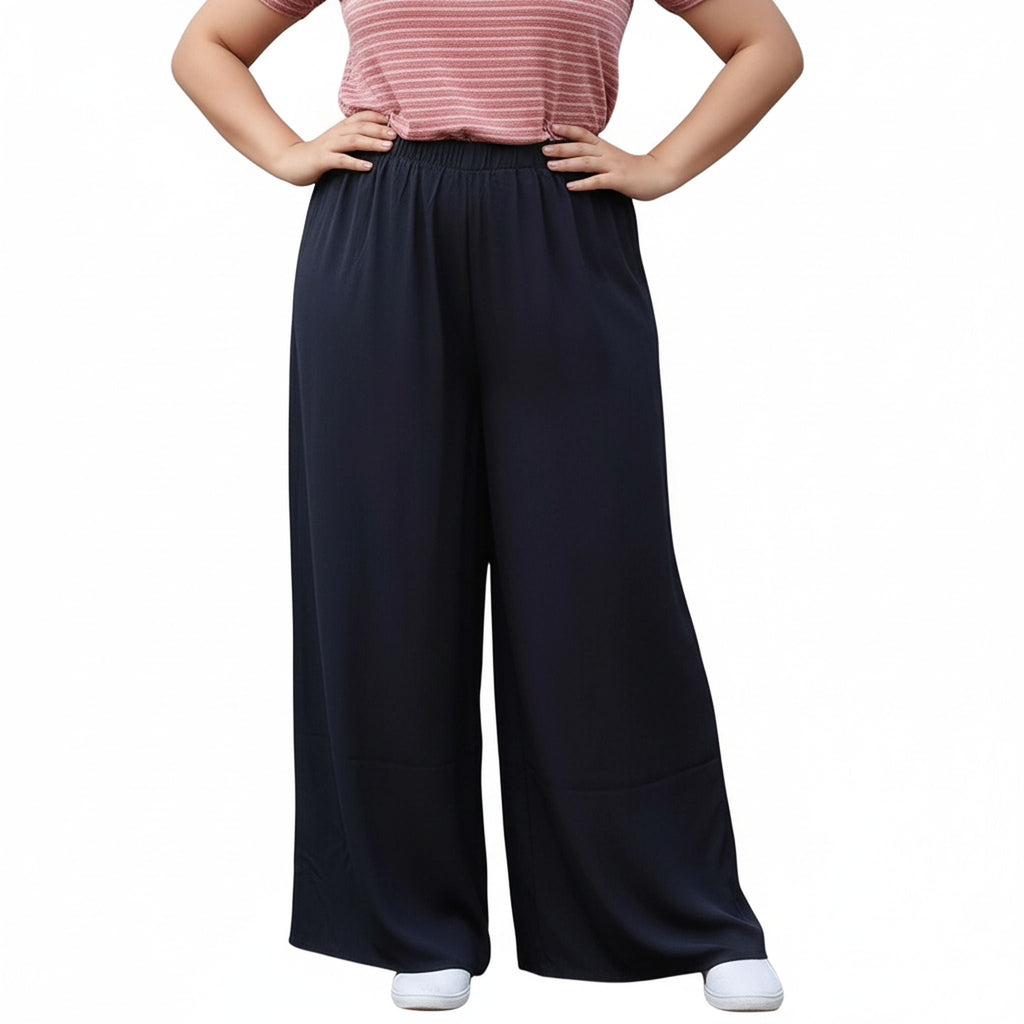 Pleione Plus Size Women's Tassel Drawstring Palazzo Pants