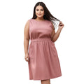 Pleione Plus Women's Sleeveless Pocketed Midi Dress