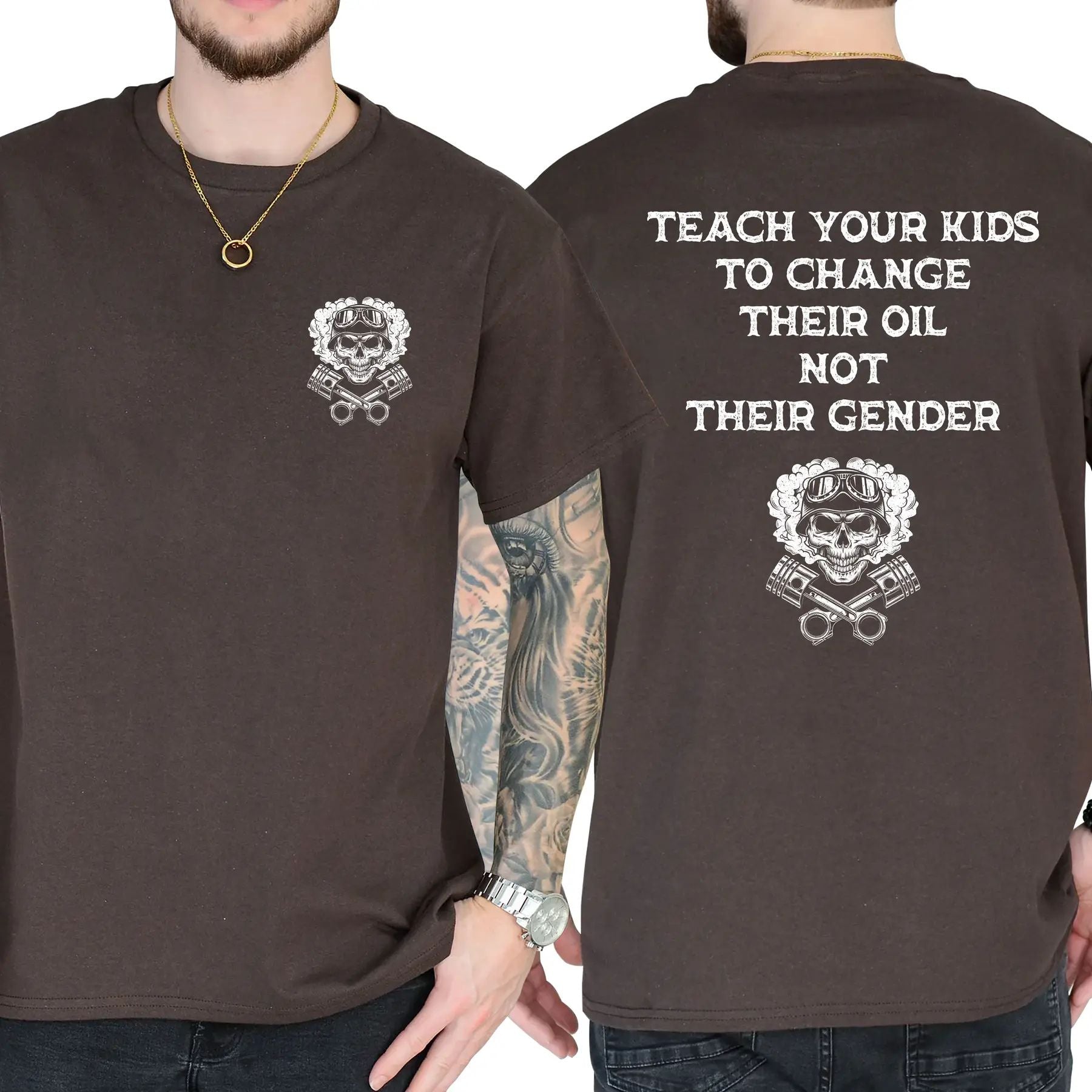 Teach Your Kids To Change Their Oil Not Their Gender T-Shirt – Bold Statement Graphic Tee, Unisex Cotton Casual Shirt