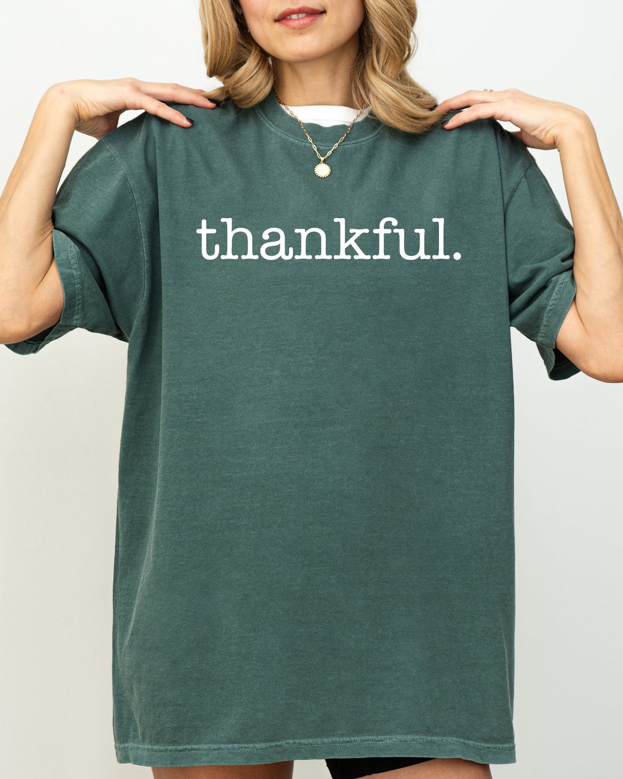 Thankful Minimal Simplicity Autumn Fall Halloween Thanksgiving Comfort Colors Tee