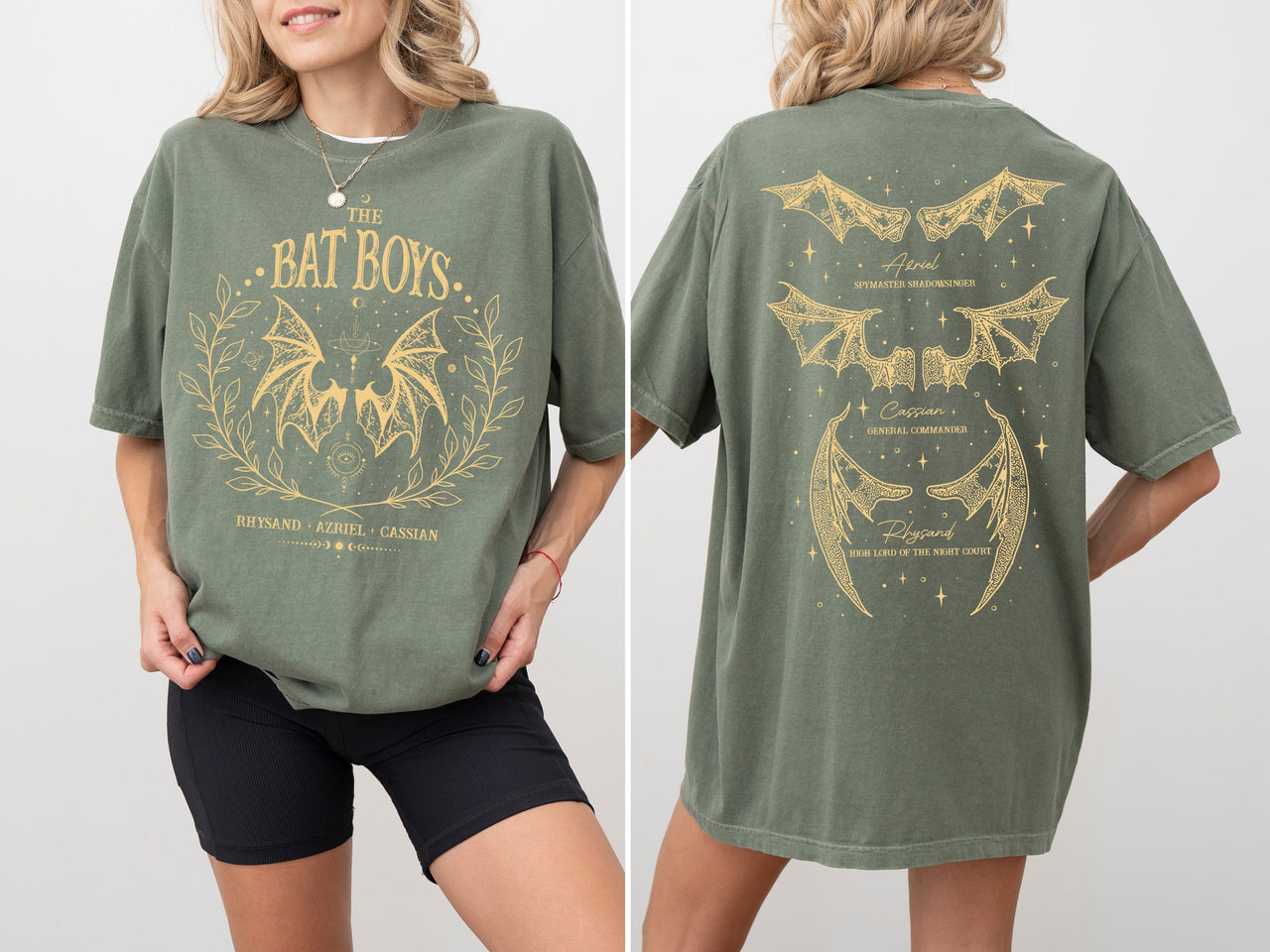 The Bat Boys ACOTAR Romantasy SJM Velaris Rhysand Azriel Cassian Comfort Colors Tee