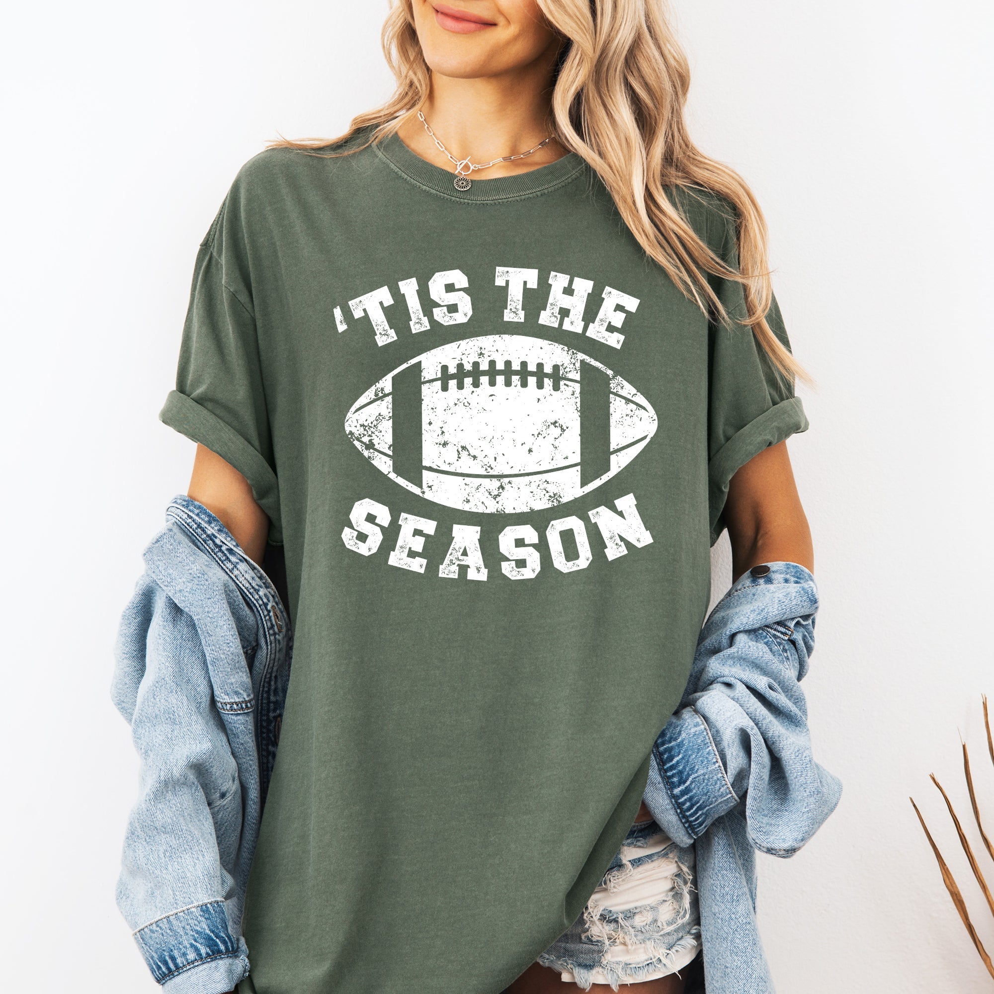 Tis The Season Football Tailgate Party Touchdown Big Game Game Day Sports Enthusiast Comfort Colors Tee