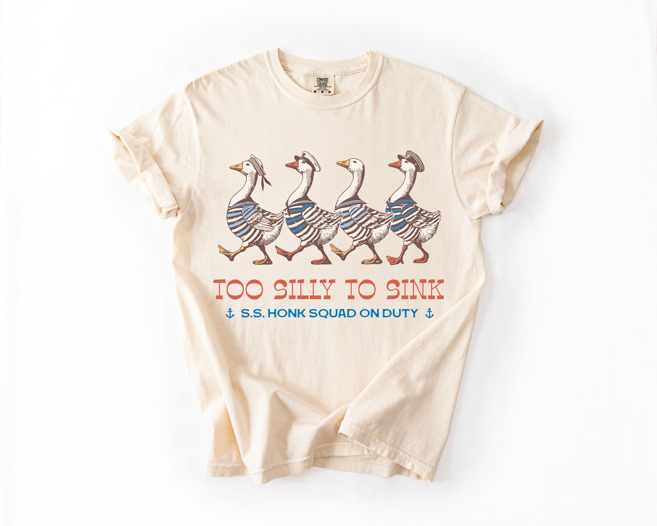Too Silly To Sink Goose Beach Vacation Summer Travel Sundrenched Holiday Sun Edition Comfort Colors Tee