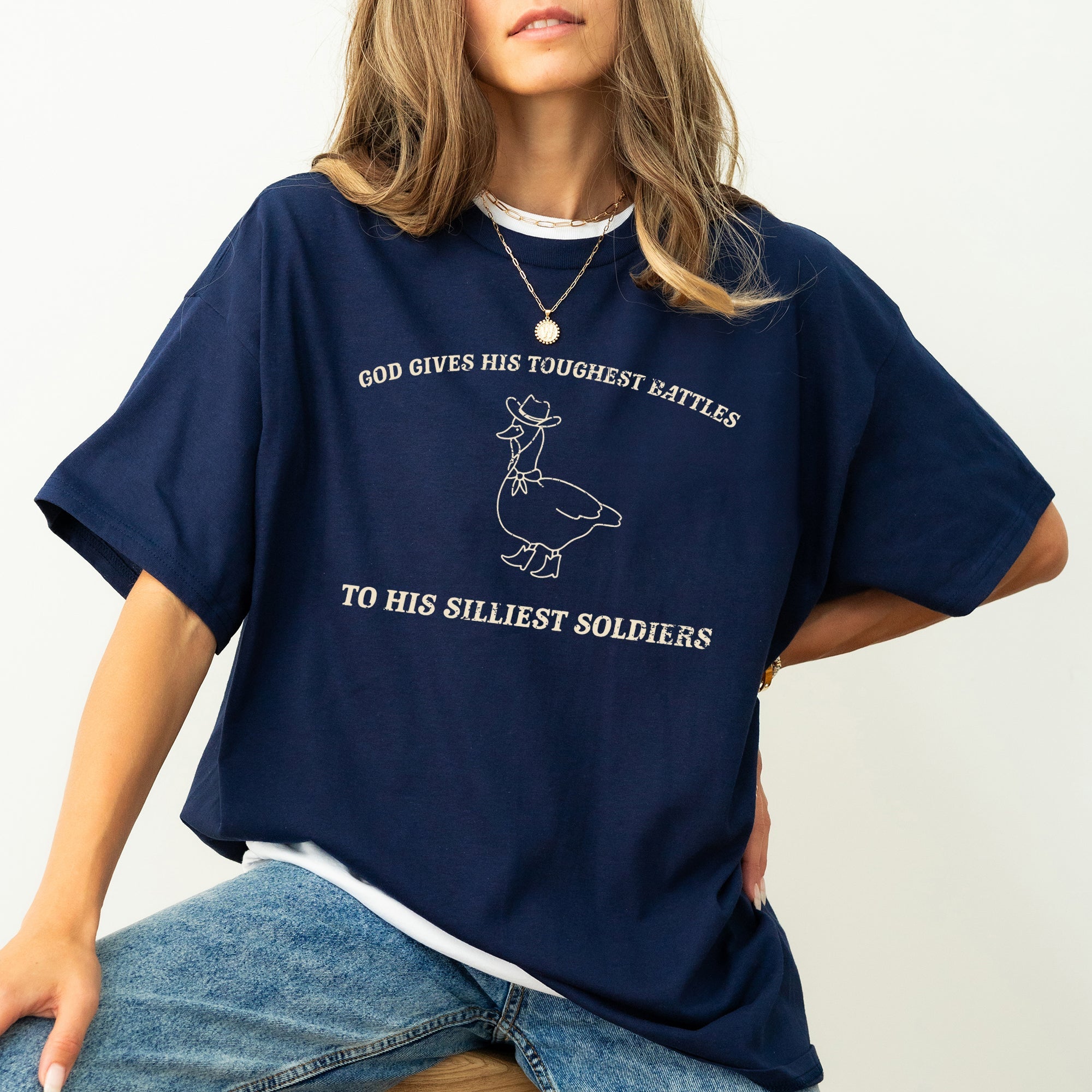 Toughest Battles, Silliest Soldier, Goose Meme Edition Graphic Comfort Colors Tee